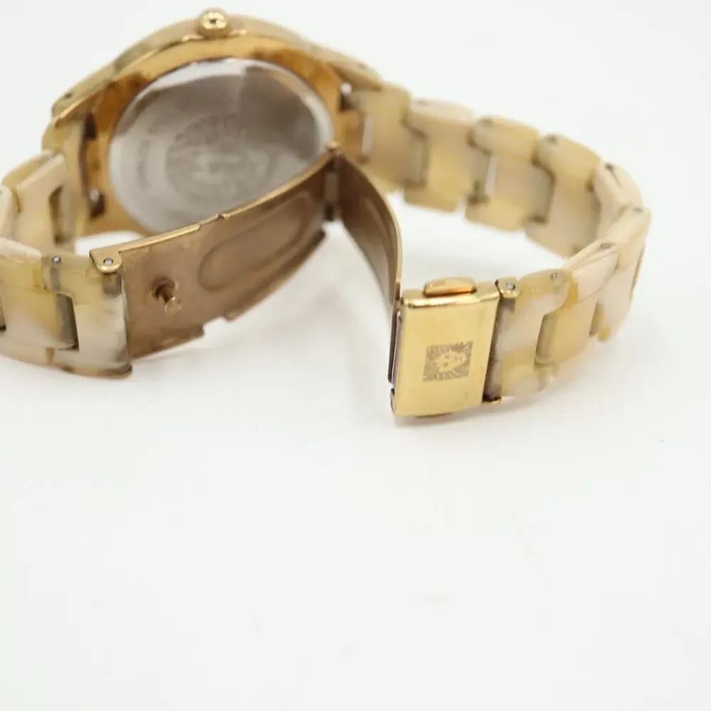 Anne Klein Women Watch 35mm MOP Gold Tone Acrylic SHORT Bracelet 5